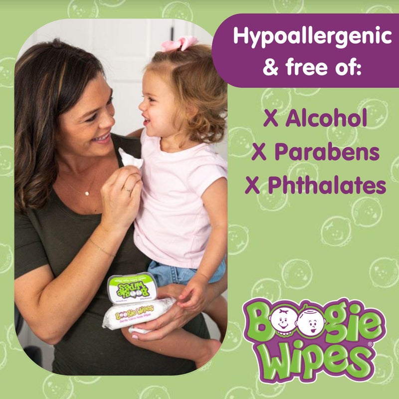 Boogie Saline Nose Wipes by Boogie, for Baby & Kids, Face, Hand & Body, Made with Vitamin E, Aloe, and Natural Saline, Unscented, 30 Count (Pack of 12) - Image 4